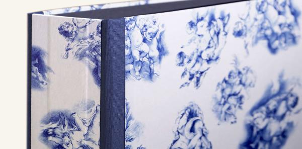 Ordner mit Engeldarstellung, blau, Putten nostalgisch